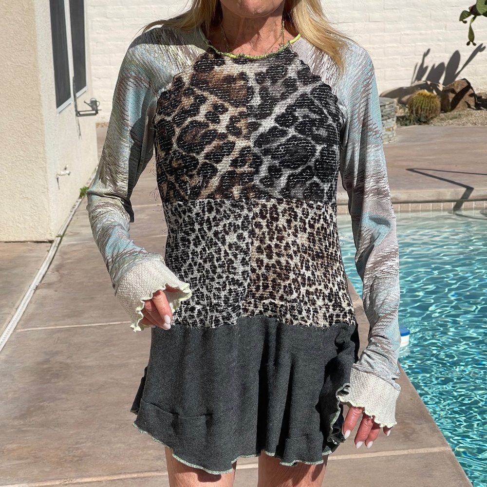 FUN and Funky this multi patterned top/mini dress